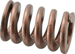 Associated Spring Raymond - 2" Hole Diam, 1" Rod Diam, 3" Free Length, Gold Die Spring - 1800 Lb Max Deflection, 0.9" Max Deflection, Heavy Duty, Chromium Alloy Steel - Industrial Tool & Supply