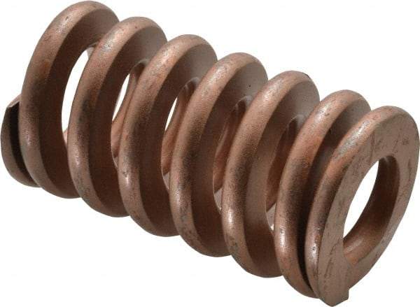 Associated Spring Raymond - 2" Hole Diam, 1" Rod Diam, 3-1/2" Free Length, Gold Die Spring - 1785 Lb Max Deflection, 1.05" Max Deflection, Heavy Duty, Chromium Alloy Steel - Industrial Tool & Supply