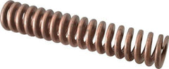 Associated Spring Raymond - 2" Hole Diam, 1" Rod Diam, 10" Free Length, Gold Die Spring - 1650 Lb Max Deflection, 3" Max Deflection, Heavy Duty, Chromium Alloy Steel - Industrial Tool & Supply