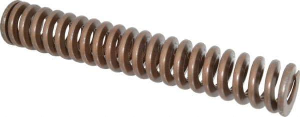 Associated Spring Raymond - 2" Hole Diam, 1" Rod Diam, 12" Free Length, Gold Die Spring - 1512 Lb Max Deflection, 3.6" Max Deflection, Heavy Duty, Chromium Alloy Steel - Industrial Tool & Supply