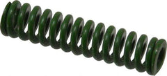 Associated Spring Raymond - 3/8" Hole Diam, 3/16" Rod Diam, 1-1/2" Free Length, Green Die Spring - 46.9 Lb Max Deflection, 0.38" Max Deflection, Extra Heavy Duty, Chromium Alloy Steel - Industrial Tool & Supply