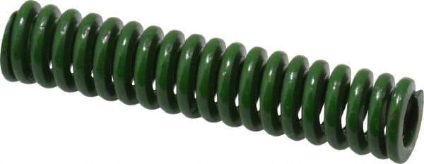 Associated Spring Raymond - 3/8" Hole Diam, 3/16" Rod Diam, 1-3/4" Free Length, Green Die Spring - 50.3 Lb Max Deflection, 0.44" Max Deflection, Extra Heavy Duty, Chromium Alloy Steel - Industrial Tool & Supply