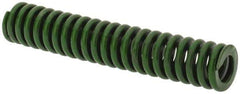 Associated Spring Raymond - 3/8" Hole Diam, 3/16" Rod Diam, 2" Free Length, Green Die Spring - 45 Lb Max Deflection, 0.5" Max Deflection, Extra Heavy Duty, Chromium Alloy Steel - Industrial Tool & Supply