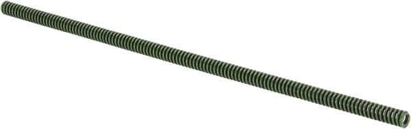 Associated Spring Raymond - 3/8" Hole Diam, 3/16" Rod Diam, 12" Free Length, Green Die Spring - 45 Lb Max Deflection, 3" Max Deflection, Extra Heavy Duty, Chromium Alloy Steel - Industrial Tool & Supply
