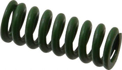 Associated Spring Raymond - 1/2" Hole Diam, 9/32" Rod Diam, 1-1/4" Free Length, Green Die Spring - 75 Lb Max Deflection, 0.31" Max Deflection, Extra Heavy Duty, Chromium Alloy Steel - Industrial Tool & Supply