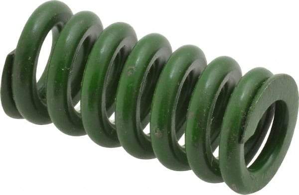 Associated Spring Raymond - 5/8" Hole Diam, 11/32" Rod Diam, 1-1/4" Free Length, Green Die Spring - 146.9 Lb Max Deflection, 0.31" Max Deflection, Extra Heavy Duty, Chromium Alloy Steel - Industrial Tool & Supply