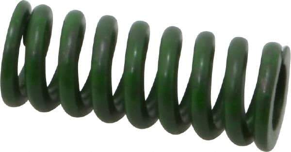 Associated Spring Raymond - 5/8" Hole Diam, 11/32" Rod Diam, 1-1/2" Free Length, Green Die Spring - 142.5 Lb Max Deflection, 0.38" Max Deflection, Extra Heavy Duty, Chromium Alloy Steel - Industrial Tool & Supply