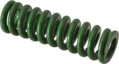 Associated Spring Raymond - 5/8" Hole Diam, 11/32" Rod Diam, 2" Free Length, Green Die Spring - 145 Lb Max Deflection, 0.5" Max Deflection, Extra Heavy Duty, Chromium Alloy Steel - Industrial Tool & Supply