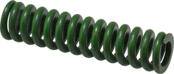 Associated Spring Raymond - 5/8" Hole Diam, 11/32" Rod Diam, 2-1/2" Free Length, Green Die Spring - 137.5 Lb Max Deflection, 0.63" Max Deflection, Extra Heavy Duty, Chromium Alloy Steel - Industrial Tool & Supply