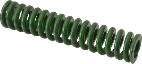Associated Spring Raymond - 5/8" Hole Diam, 11/32" Rod Diam, 3" Free Length, Green Die Spring - 142.5 Lb Max Deflection, 0.75" Max Deflection, Extra Heavy Duty, Chromium Alloy Steel - Industrial Tool & Supply