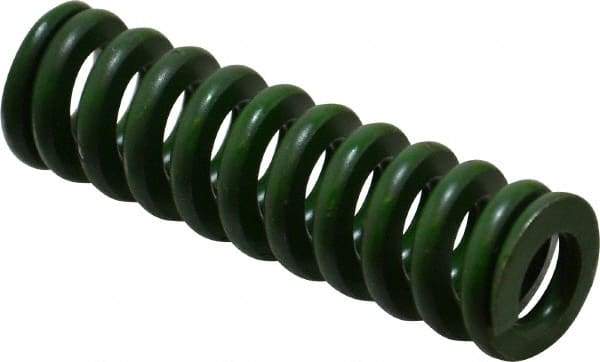 Associated Spring Raymond - 3/4" Hole Diam, 3/8" Rod Diam, 2-1/2" Free Length, Green Die Spring - 312.5 Lb Max Deflection, 0.63" Max Deflection, Extra Heavy Duty, Chromium Alloy Steel - Industrial Tool & Supply