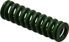 Associated Spring Raymond - 3/4" Hole Diam, 3/8" Rod Diam, 2-1/2" Free Length, Green Die Spring - 312.5 Lb Max Deflection, 0.63" Max Deflection, Extra Heavy Duty, Chromium Alloy Steel - Industrial Tool & Supply