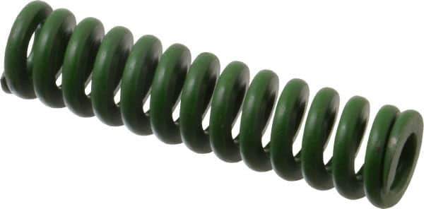 Associated Spring Raymond - 3/4" Hole Diam, 3/8" Rod Diam, 3" Free Length, Green Die Spring - 303.8 Lb Max Deflection, 0.75" Max Deflection, Extra Heavy Duty, Chromium Alloy Steel - Industrial Tool & Supply