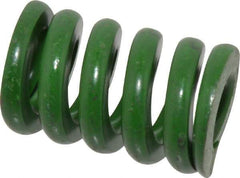 Associated Spring Raymond - 1" Hole Diam, 1/2" Rod Diam, 1-1/2" Free Length, Green Die Spring - 600 Lb Max Deflection, 0.38" Max Deflection, Extra Heavy Duty, Chromium Alloy Steel - Industrial Tool & Supply