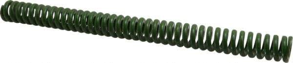 Associated Spring Raymond - 1" Hole Diam, 1/2" Rod Diam, 12" Free Length, Green Die Spring - 528 Lb Max Deflection, 3" Max Deflection, Extra Heavy Duty, Chromium Alloy Steel - Industrial Tool & Supply