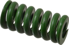 Associated Spring Raymond - 1-1/4" Hole Diam, 5/8" Rod Diam, 2-1/2" Free Length, Green Die Spring - 900 Lb Max Deflection, 0.63" Max Deflection, Extra Heavy Duty, Chromium Alloy Steel - Industrial Tool & Supply