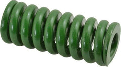 Associated Spring Raymond - 1-1/4" Hole Diam, 5/8" Rod Diam, 3" Free Length, Green Die Spring - 888 Lb Max Deflection, 0.75" Max Deflection, Extra Heavy Duty, Chromium Alloy Steel - Industrial Tool & Supply