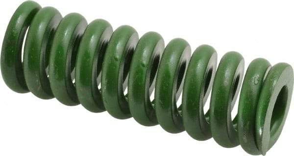 Associated Spring Raymond - 1-1/4" Hole Diam, 5/8" Rod Diam, 3-1/2" Free Length, Green Die Spring - 882 Lb Max Deflection, 0.88" Max Deflection, Extra Heavy Duty, Chromium Alloy Steel - Industrial Tool & Supply