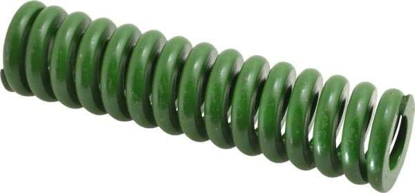 Associated Spring Raymond - 1-1/4" Hole Diam, 5/8" Rod Diam, 5" Free Length, Green Die Spring - 850 Lb Max Deflection, 1.25" Max Deflection, Extra Heavy Duty, Chromium Alloy Steel - Industrial Tool & Supply