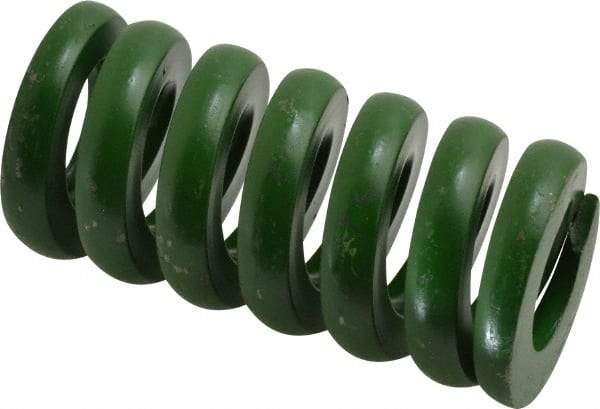 Associated Spring Raymond - 1-1/2" Hole Diam, 3/4" Rod Diam, 3" Free Length, Green Die Spring - 1734 Lb Max Deflection, 0.75" Max Deflection, Extra Heavy Duty, Chromium Alloy Steel - Industrial Tool & Supply