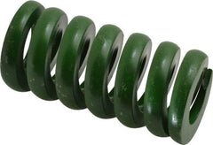 Associated Spring Raymond - 1-1/2" Hole Diam, 3/4" Rod Diam, 3" Free Length, Green Die Spring - 1734 Lb Max Deflection, 0.75" Max Deflection, Extra Heavy Duty, Chromium Alloy Steel - Industrial Tool & Supply