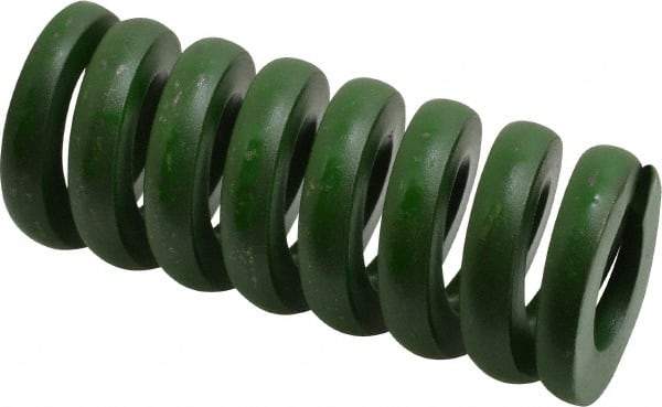 Associated Spring Raymond - 1-1/2" Hole Diam, 3/4" Rod Diam, 3-1/2" Free Length, Green Die Spring - 1715 Lb Max Deflection, 0.88" Max Deflection, Extra Heavy Duty, Chromium Alloy Steel - Industrial Tool & Supply