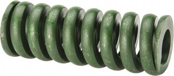 Associated Spring Raymond - 1-1/2" Hole Diam, 3/4" Rod Diam, 4" Free Length, Green Die Spring - 1712 Lb Max Deflection, 1" Max Deflection, Extra Heavy Duty, Chromium Alloy Steel - Industrial Tool & Supply