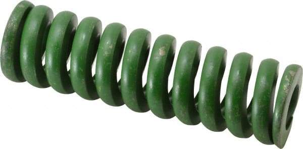 Associated Spring Raymond - 1-1/2" Hole Diam, 3/4" Rod Diam, 5" Free Length, Green Die Spring - 1700 Lb Max Deflection, 1.25" Max Deflection, Extra Heavy Duty, Chromium Alloy Steel - Industrial Tool & Supply
