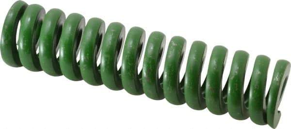 Associated Spring Raymond - 1-1/2" Hole Diam, 3/4" Rod Diam, 6" Free Length, Green Die Spring - 1656 Lb Max Deflection, 1.5" Max Deflection, Extra Heavy Duty, Chromium Alloy Steel - Industrial Tool & Supply