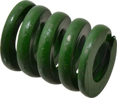 Associated Spring Raymond - 2" Hole Diam, 1" Rod Diam, 2-1/2" Free Length, Green Die Spring - 2385 Lb Max Deflection, 0.63" Max Deflection, Extra Heavy Duty, Chromium Alloy Steel - Industrial Tool & Supply