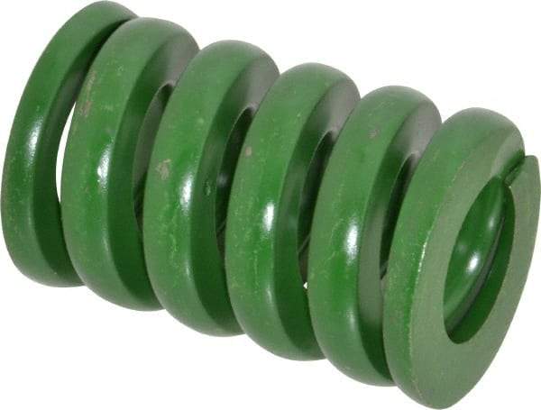 Associated Spring Raymond - 2" Hole Diam, 1" Rod Diam, 3" Free Length, Green Die Spring - 2340 Lb Max Deflection, 0.75" Max Deflection, Extra Heavy Duty, Chromium Alloy Steel - Industrial Tool & Supply