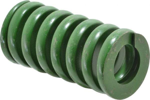 Associated Spring Raymond - 2" Hole Diam, 1" Rod Diam, 4" Free Length, Green Die Spring - 2200 Lb Max Deflection, 1" Max Deflection, Extra Heavy Duty, Chromium Alloy Steel - Industrial Tool & Supply