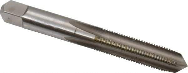 Hertel - 3/8-24 UNF 4 Flute Bright Finish High Speed Steel Straight Flute Standard Hand Tap - Plug, Right Hand Thread, 2-15/16" OAL, 1-1/4" Thread Length, H2 Limit, Oversize - Exact Industrial Supply