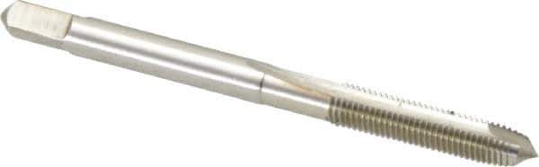 Hertel - M3.5x0.60 Metric Coarse, D1, 2 Flutes, Plug Chamfer, Bright Finish, High Speed Steel Spiral Point STI Tap - 2-1/8" OAL - Exact Industrial Supply