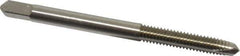 Hertel - #8-32 UNC, 2 Flute, Bright Finish, High Speed Steel Spiral Point Tap - Plug Chamfer, Right Hand Thread, 2-1/8" OAL, 3/4" Thread Length, 0.168" Shank Diam - Exact Industrial Supply