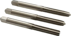 Hertel - 1/4-28 UNF, 4 Flute, Bottoming, Plug & Taper, Bright Finish, High Speed Steel Tap Set - 2-1/2" OAL, 2B/3B Class of Fit - Industrial Tool & Supply