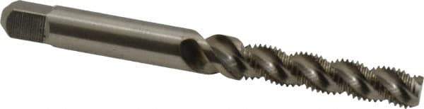 Hertel - #10-32 UNF, 3 Flute, 52° Helix, Bottoming Chamfer, Bright Finish, High Speed Steel Spiral Flute STI Tap - 2-1/2" OAL - Exact Industrial Supply