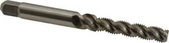 Hertel - #10-32 UNF, 3 Flute, 52° Helix, Bottoming Chamfer, Bright Finish, High Speed Steel Spiral Flute STI Tap - 2-1/2" OAL - Exact Industrial Supply