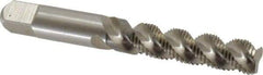 Hertel - M8x1.00 Metric Fine, 3 Flute, 52° Helix, Bottoming Chamfer, Bright Finish, High Speed Steel Spiral Flute STI Tap - 2-15/16" OAL - Exact Industrial Supply
