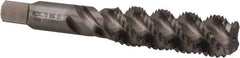 Hertel - M12x1.75 Metric Coarse, 3 Flute, 52° Helix, Bottoming Chamfer, Bright Finish, High Speed Steel Spiral Flute STI Tap - 3-19/32" OAL - Exact Industrial Supply