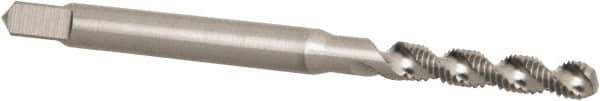 Hertel - #2-56 UNC, 3 Flute, 52° Helix, Bottoming Chamfer, Bright Finish, High Speed Steel Spiral Flute STI Tap - 1-7/8" OAL - Exact Industrial Supply