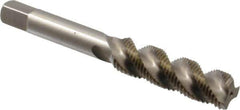 Hertel - 3/8-24 UNF, 3 Flute, 52° Helix, Bottoming Chamfer, Bright Finish, High Speed Steel Spiral Flute STI Tap - 2-15/16" OAL - Exact Industrial Supply