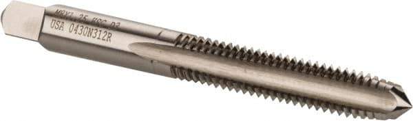 Hertel - M8x1.25 Metric Coarse 4 Flute Bright Finish High Speed Steel Straight Flute Standard Hand Tap - Plug, Right Hand Thread, 2-23/32" OAL, 1-1/8" Thread Length, D3 Limit, Oversize - Exact Industrial Supply