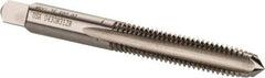 Hertel - M8x1.25 Metric Coarse 4 Flute Bright Finish High Speed Steel Straight Flute Standard Hand Tap - Plug, Right Hand Thread, 2-23/32" OAL, 1-1/8" Thread Length, D3 Limit, Oversize - Exact Industrial Supply