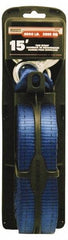Erickson Manufacturing - 15' Long x 2" Wide, 8,500 Lb Basket Capacity, Polyester Web Sling - Blue, with Hook Ends - Industrial Tool & Supply