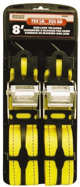 Erickson Manufacturing - 8' Long x 2" Wide, 2,200 Lb Basket Capacity, Polyester Web Sling - Orange - Industrial Tool & Supply