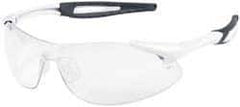 MCR Safety - Clear Lenses, Framed Safety Glasses - Anti-Fog, Scratch Resistant, White Polycarbonate Frame, Size Universal, Wrap Around - Industrial Tool & Supply