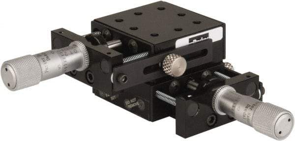Parker - 25 Lb. Capacity, 6-32 Mount Hole, 1/2" Travel, Precision Ball Bearing Table with Center Drive - X-Y Stage, 8 Mounting Holes, 1-3/4" Long x 1-3/4" Wide x 3/4" High - Industrial Tool & Supply