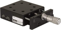 Parker - 29 Kg Capacity, M5 Mount Hole, 13mm Travel, Precision Ball Bearing Table with Center Drive - Single Axis, 8 Mounting Holes, 66-1/2mm Long x 66-1/2mm Wide x 25.4mm High - Industrial Tool & Supply