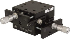 Parker - 29 Kg Capacity, M5 Mount Hole, 13mm Travel, Precision Ball Bearing Table with Center Drive - X-Y Stage, 8 Mounting Holes, 66-1/2mm Long x 66-1/2mm Wide x 25.4mm High - Industrial Tool & Supply